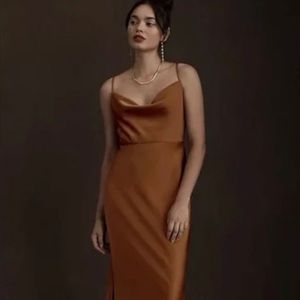 BHLDN Satin Slip Dress in Charmeuse (Size 10)